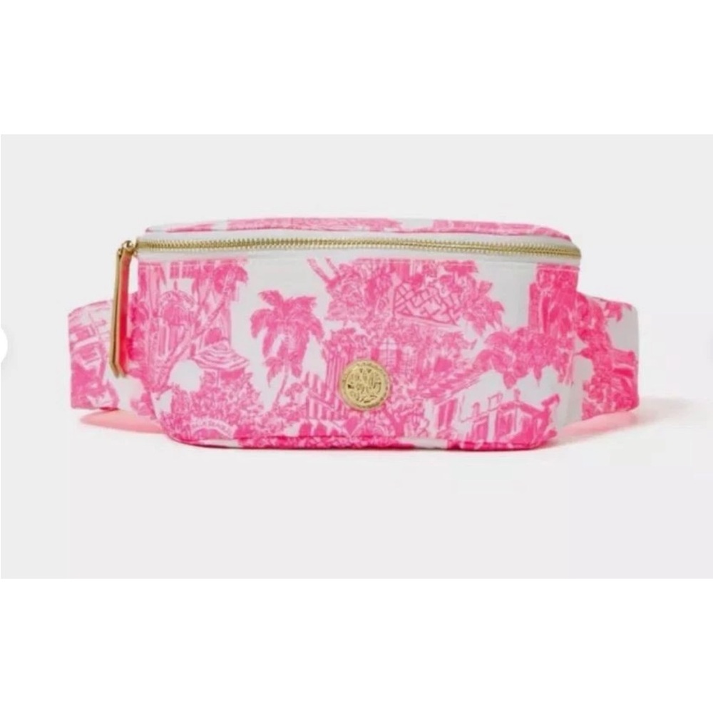 NWT Lilly Pulitzer Bags Torrey Belt Bag Crossbody Fanny Pack - Pink and White